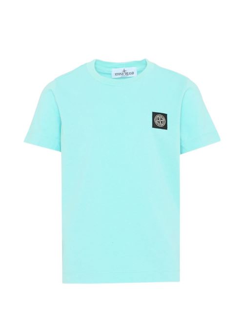 T-shirt bambino Stone Island acqua con logo STONE ISLAND KIDS | 2100002S0047V0044